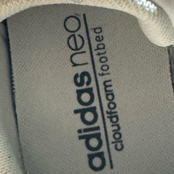 Adidas Neo Cloudfoam Classic white with black stripe sneakers women’s 9 - Picture 9 of 11